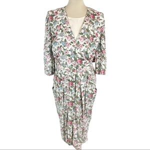 🌸 VINTAGE VLP petites floral dress size L ?